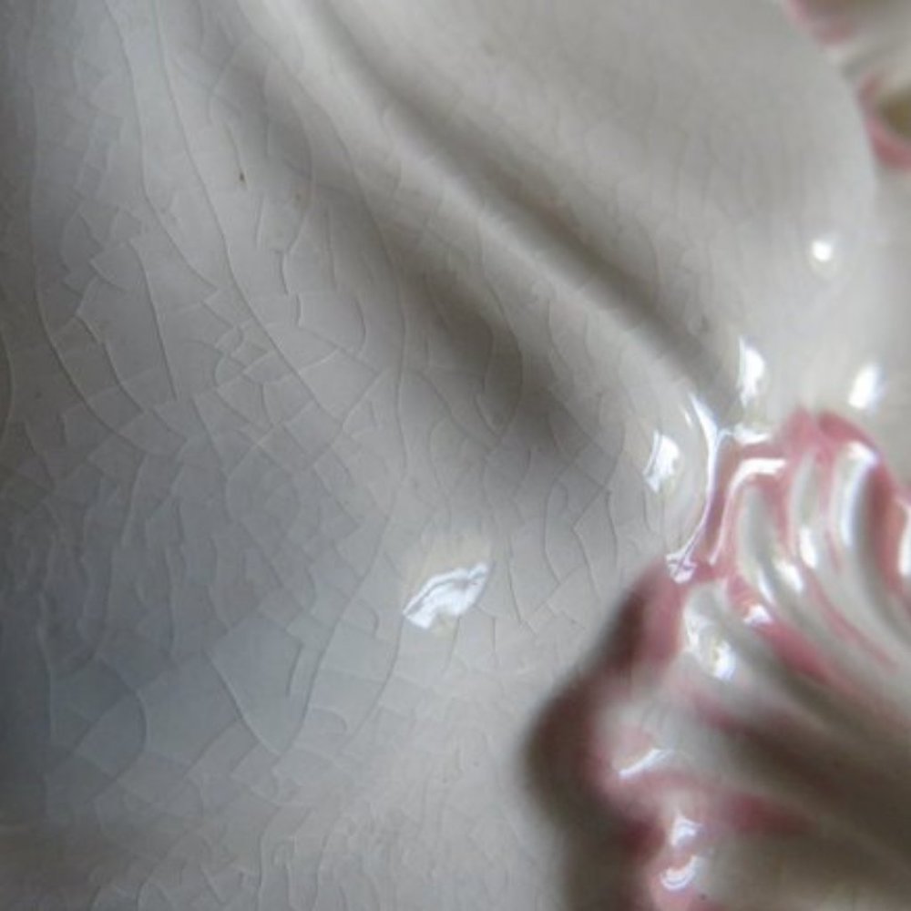 Ceramic CANDLE HOLDERS (set of 2) Pink & Light Blue on white handcrafted 1984 - Picture 7 of 13
